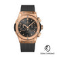 Hublot Classic Fusion Racing Grey Chronograph King Gold Watch - 42 mm - Gray Dial - Gray Lined Rubber Strap-541.OX.7080.RX