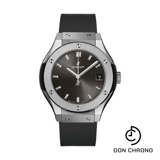 Hublot Classic Fusion Racing Grey Titanium Watch - 33 mm - Gray Dial - Gray Lined Rubber Strap-581.NX.7071.RX