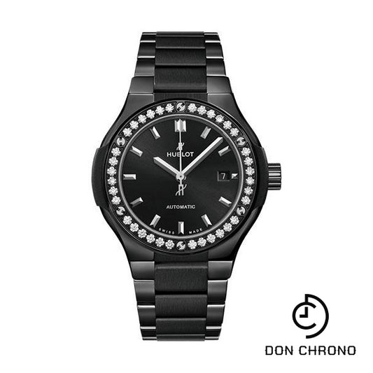 Hublot Classic Fusion Black Magic Bracelet Diamonds Watch - 33 mm - Black Dial-585.CM.1470.CM.1204