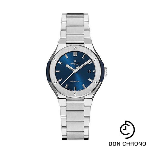 Hublot Classic Fusion Blue Titanium Bracelet Watch-585.NX.7170.NX