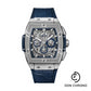 Hublot Spirit of Big Bang Titanium Blue Watch - 42 mm - Sapphire Dial - Blue Rubber and Leather Strap-641.NX.7170.LR