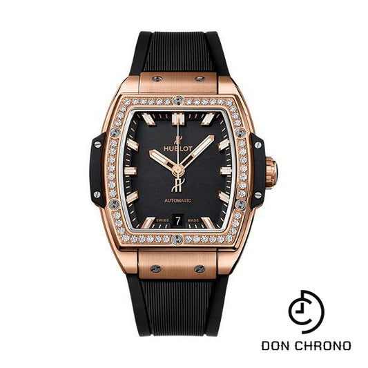 Hublot Spirit Of Big Bang King Gold Diamonds Watch - 39 mm - Black Dial-665.OX.1180.RX.1204
