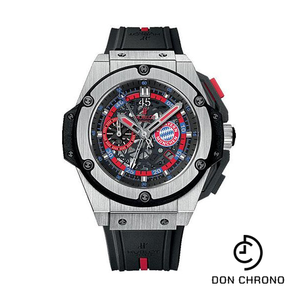 Hublot King Power Bayern Munich Watch - 48 mm Titanium Case - Red and Blue Logo Dial - Black and Red Rubber Strap Limited Edition of 200-716.NX.1129.RX.BYM12