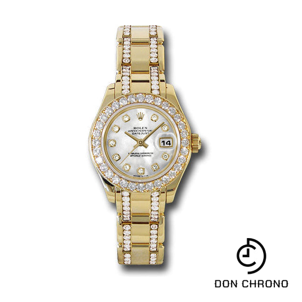 Rolex Yellow Gold Lady-Datejust Pearlmaster 29 Watch - 32 Diamond Bezel - Mother-Of-Pearl Diamond Dial - 80298.74948 md