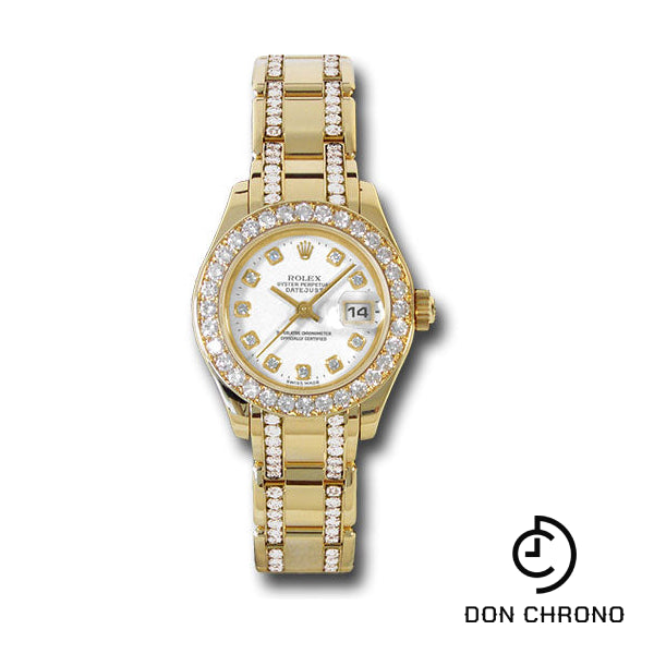 Rolex Yellow Gold Lady-Datejust Pearlmaster 29 Watch - 32 Diamond Bezel - White Diamond Dial - 80298.74948 wd