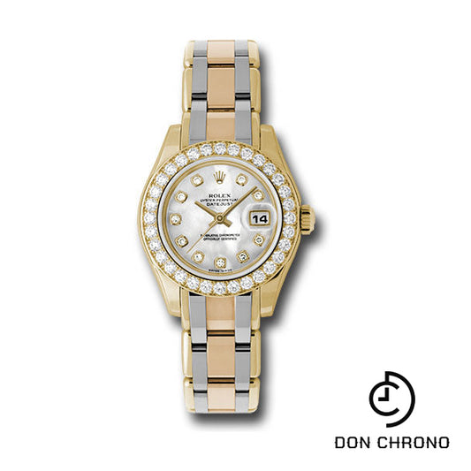 Rolex Yellow Gold Lady-Datejust Pearlmaster 29 Watch - 32 Diamond Bezel - Mother-Of-Pearl Diamond Dial - 80298bic md