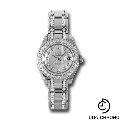 Rolex White Gold Lady-Datejust Pearlmaster 29 Watch - 32 Diamond Bezel - Mother-Of-Pearl Diamond Dial - 80299.74949 md