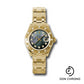 Rolex Yellow Gold Lady-Datejust Pearlmaster 29 Watch - 12 Diamond Bezel - Dark Mother-Of-Pearl Diamond Dial - 80318 dkmd