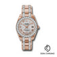 Rolex Everose Gold Datejust Pearlmaster 34 Watch - 32 Diamond Bezel - White Mother-Of-Pearl Roman Dial - 81285 mdrdp