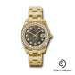 Rolex Yellow Gold Datejust Pearlmaster 34 Watch - 34 Diamond Bezel - Black Mother-Of-Pearl Diamond Dial - 81298 dkmd