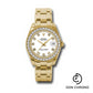 Rolex Yellow Gold Datejust Pearlmaster 34 Watch - 34 Diamond Bezel - White Diamond Dial - 81298 wd