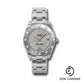 Rolex White Gold Datejust Pearlmaster 34 Watch - 12 Diamond Bezel - Silver Roman Dial - 81319 ssr