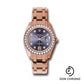 Rolex Everose Gold Datejust Pearlmaster 39 Watch - 36 Diamond Bezel - Aubergine Diamond Dial - 86285 aubd