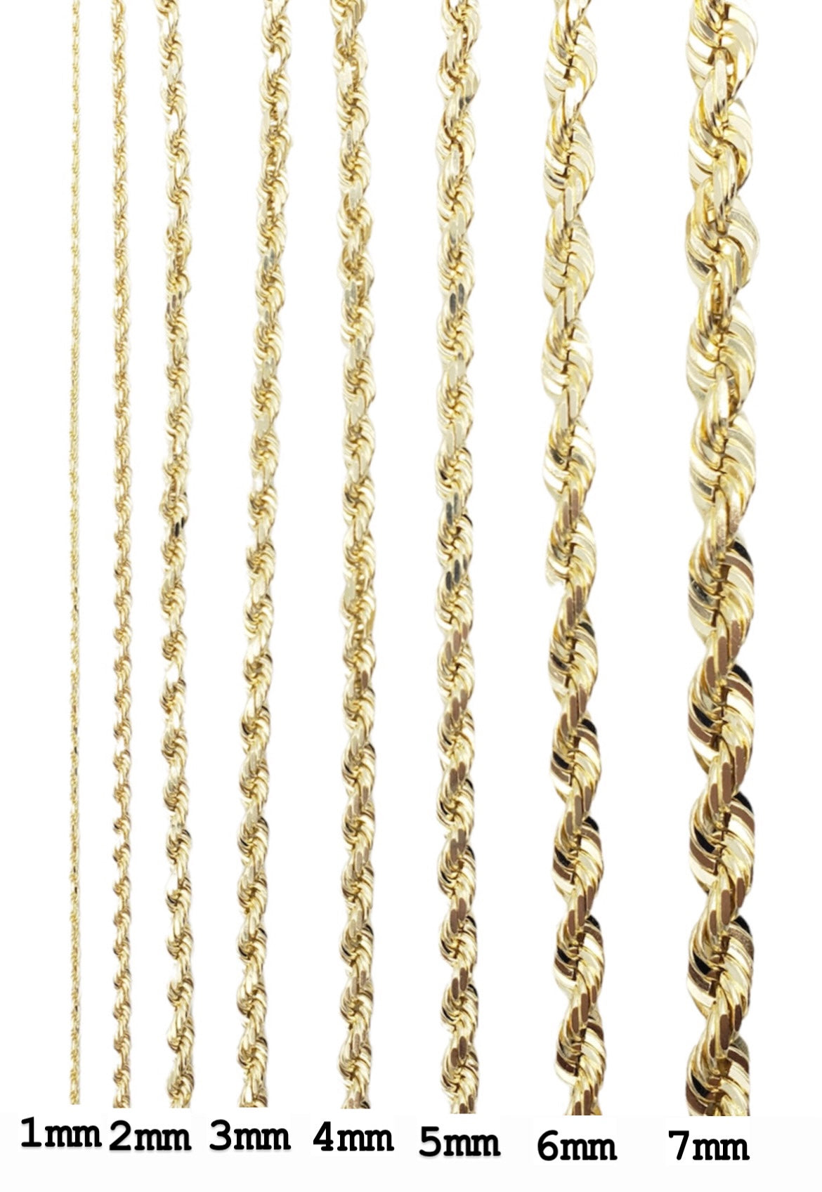 White gold solid 2024 rope chain