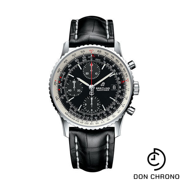 Breitling Navitimer 1 Chronograph 41 Watch - Steel Case - Black Dial - Black Croco Strap - A13324121B1P1