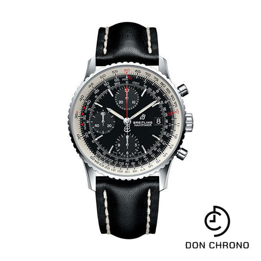 Breitling Navitimer 1 Chronograph 41 Watch - Steel Case - Black Dial - Black Leather Strap - A13324121B1X1