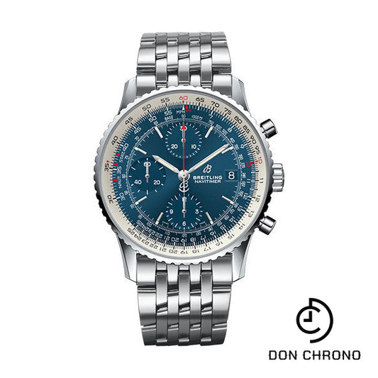 Breitling Navitimer 1 Chronograph 41 Watch - Steel Case - Aurora Blue Dial - Steel Pilot Bracelet - A13324121C1A1
