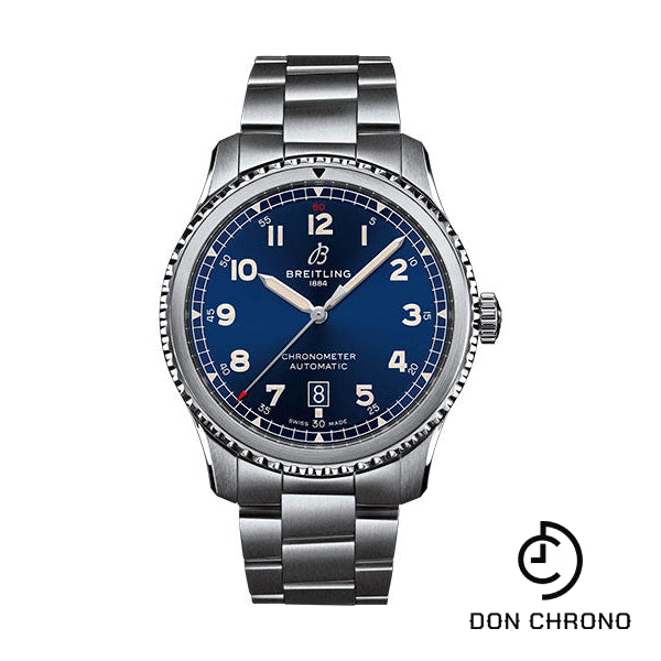 Breitling Aviator 8 Automatic 41 Watch - Stainless Steel - Blue Dial - Metal Bracelet - A17315101C1A1