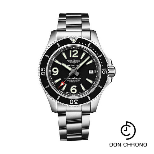 Breitling Superocean Automatic 42 Watch - Steel - Black Dial - Steel Bracelet - A17366021B1A1