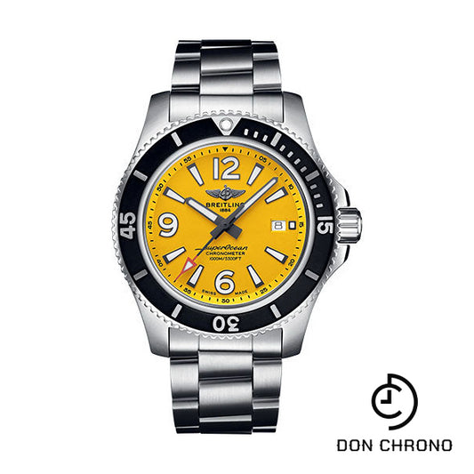 Breitling Superocean Automatic 44 Watch - Stainless Steel - Yellow Dial - Metal Bracelet - A17367021I1A1