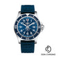 Breitling Superocean II 44 Watch - Steel - Gun Blue Dial - Blue Rubber Strap - Folding Buckle - A17392D81C1S2