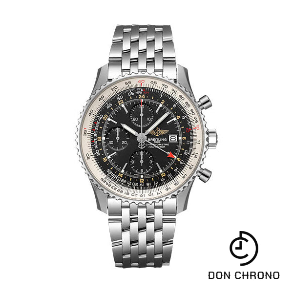 Breitling Navitimer Chronograph GMT 46 Watch - Stainless Steel - Black Dial - Metal Bracelet - A24322121B1A1