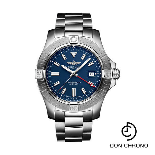 Breitling Avenger Automatic GMT 45 Watch - Stainless Steel - Blue Dial - Metal Bracelet - A32395101C1A1