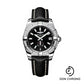 Breitling Galactic 36 Automatic Watch - Stainless Steel - Black Dial - Black Calfskin Leather Strap - Tang Buckle - A37330531B1X1
