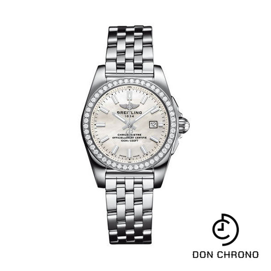 Breitling Galactic 29 SleekT Watch - Steel Case - Mother Of Pearl Dial - Steel Pilot Bracelet - A7234853/A784/791A