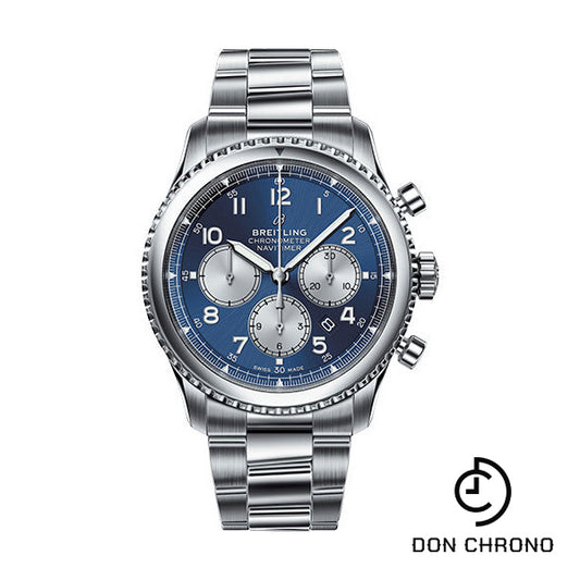 Breitling Aviator 8 B01 Chronograph 43 Watch - Steel Case - Blue Dial - Steel Professional III Bracelet - AB0117131C1A1