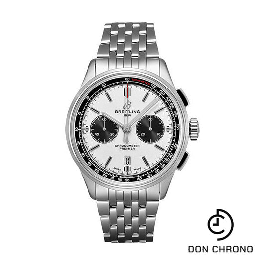Breitling Premier B01 Chronograph Watch - 42mm Steel Case - Silver Dial - Steel Bracelet - AB0118221G1A1