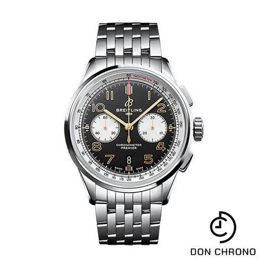 Breitling Premier B01 Chronograph 42 Norton Watch - Steel - Black Dial - Steel Bracelet - AB0118A21B1A1