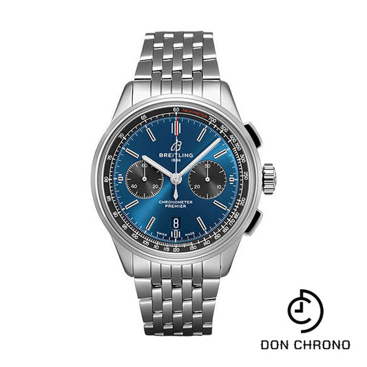 Breitling Premier B01 Chronograph Watch - 42mm Steel Case - Blue Dial - Steel Bracelet - AB0118A61C1A1