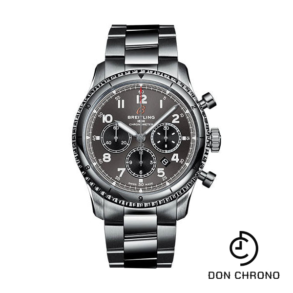 Breitling Aviator 8 B01 Chronograph 43 Watch - Stainless Steel - Anthracite Dial - Metal Bracelet - AB0119131B1A1