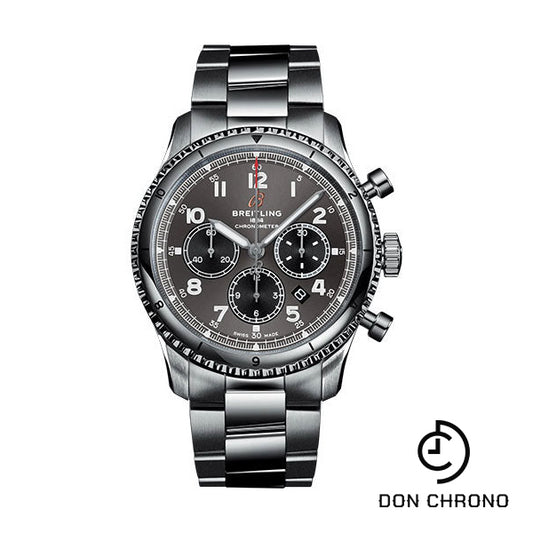 Breitling Aviator 8 B01 Chronograph 43 Watch - Stainless Steel - Anthracite Dial - Metal Bracelet - AB0119131B1A1