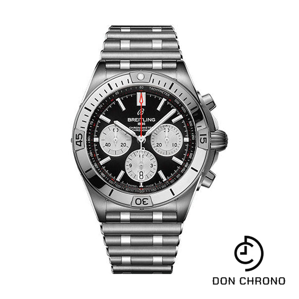 Breitling Chronomat B01 42 Watch - Stainless Steel - Black Dial - Metal Bracelet - AB0134101B1A1