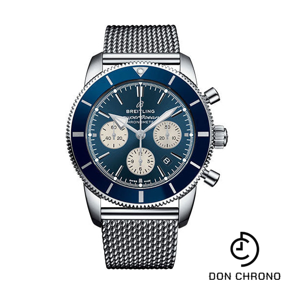 Breitling Superocean Heritage II B01 Chronograph 44 Watch - Steel Case - Blue Dial - Steel Aero Classic Bracelet - AB0162161C1A1