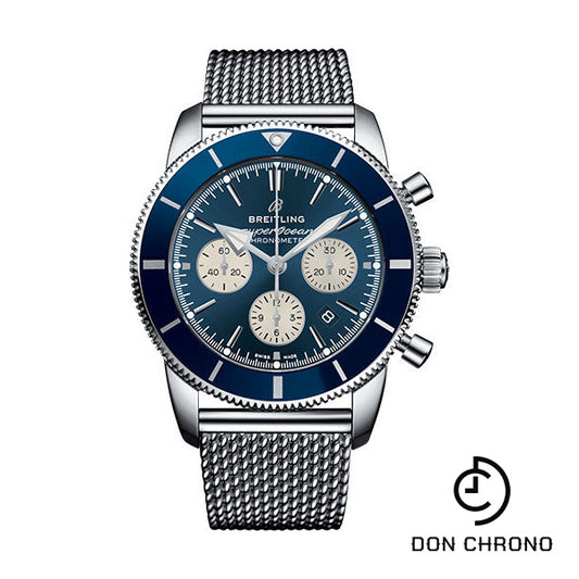 Breitling Superocean Heritage II B01 Chronograph 44 Watch - Steel Case - Blue Dial - Steel Aero Classic Bracelet - AB0162161C1A1