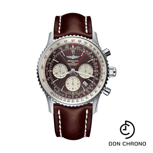 Breitling Navitimer B03 Chronograph Rattrapante 45 Watch - Steel - Panamerican Bronze Dial - Brown Leather Strap - Tang Buckle - AB031021/Q615/443X/A20BA.1