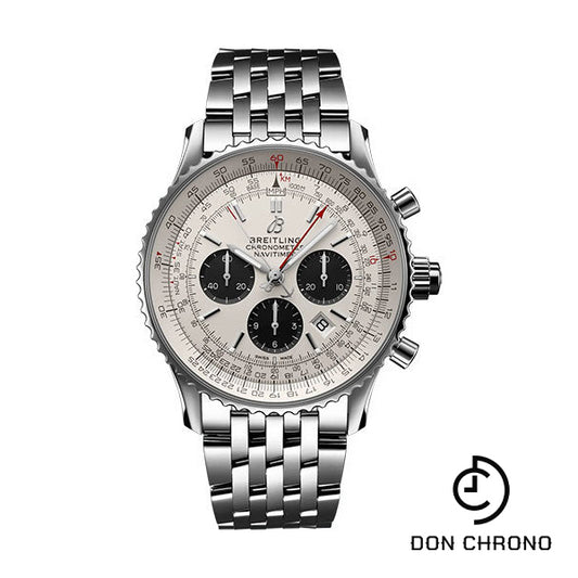 Breitling Navitimer B03 Chronograph Rattrapante 45 Watch - Stainless Steel - Silver Dial - Metal Bracelet - AB0311211G1A1