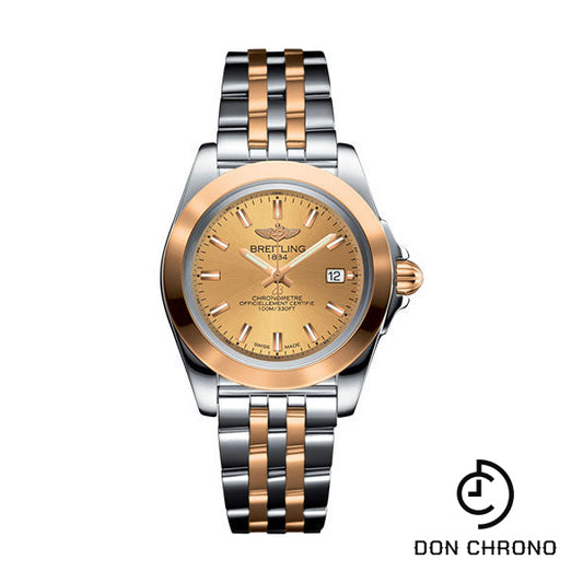 Breitling Galactic 32 Sleek Watch - Steel & rose Gold - Golden Sun Dial - Steel And Rose Gold Bracelet - C7133012/H549/792C