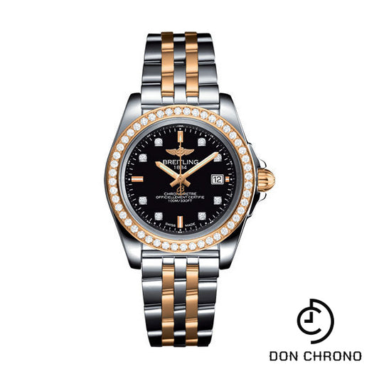 Breitling Galactic 32 Sleek Watch - Steel & rose Gold, gem-set bezel - Trophy Black Diamond Dial - Steel And Rose Gold Bracelet - C7133053/BF64/792C