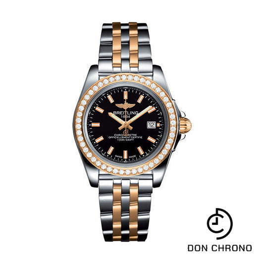 Breitling Galactic 32 Sleek Watch - Steel & rose Gold, gem-set bezel - Trophy Black Dial - Steel And Rose Gold Bracelet - C7133053/BF65/792C