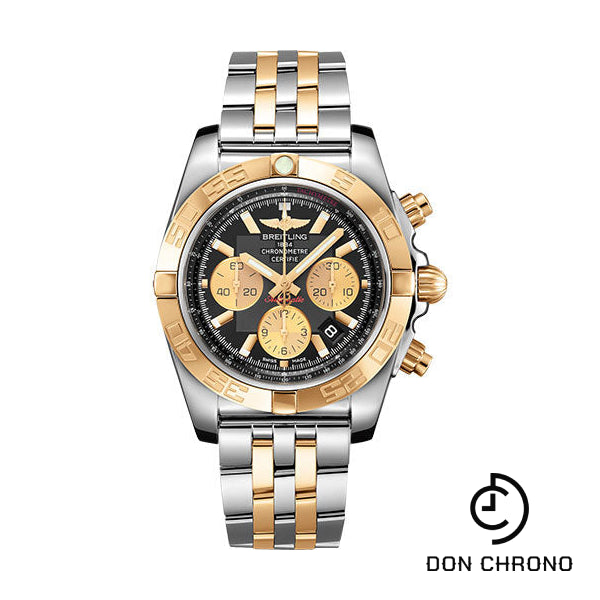 Breitling Chronomat 44 Watch - Steel & Gold - Onyx Black Dial - Steel And Gold Bracelet - CB0110121B1C1