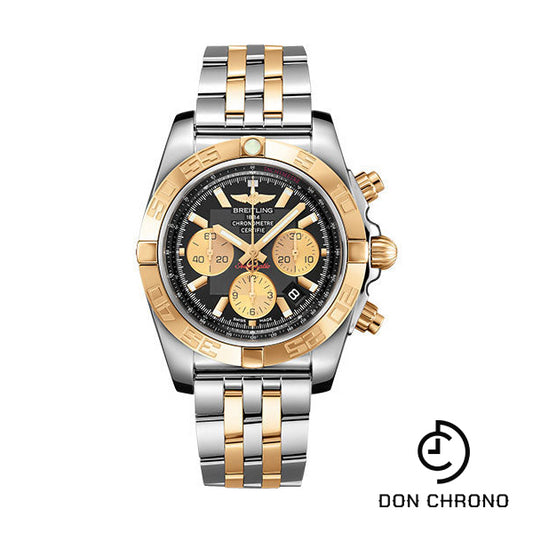 Breitling Chronomat 44 Watch - Steel & Gold - Onyx Black Dial - Steel And Gold Bracelet - CB0110121B1C1