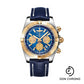 Breitling Chronomat 44 Watch - Steel and 18K Rose Gold - Blue Dial - Blue Alligator Leather Strap - Folding Buckle - CB0110121C1P2