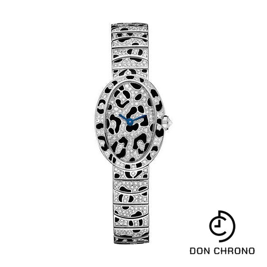Cartier Mini Baignoire Panther Spots Watch - White Gold Diamond Case - Diamond Dial - Diamond Bracelet - HPI00704