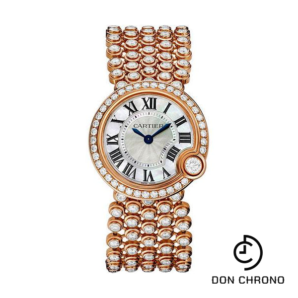 Cartier Ballon Blanc de Cartier Watch - 30.2 mm Pink Gold Case - Diamond Bezel - Mother-of-Pearl Diamond Dial - Mother Of Pearl Bracelet - HPI00759