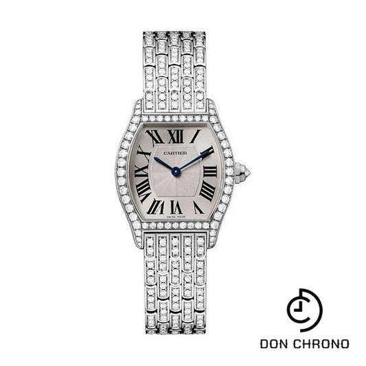 Cartier Tortue Watch - 30 mm White Gold Diamond Case - Diamond Bracelet - HPI00778