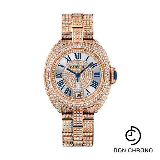 Cartier Cle de Cartier Watch - 35 mm Pink Gold Diamond Case - Pink Gold Diamond Dial - Diamond Bracelet - HPI01040
